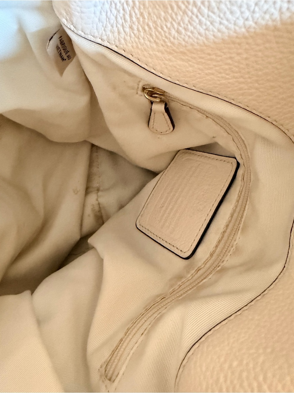 Classic Cream White Leather Shoulder Hobo Bag Purse - Picture 6 of 12